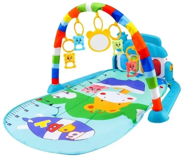 MHC Baby play mat, playing the piano, belly-up time, gym fitness playmates-blue Mat Crib Toy and Play Gym