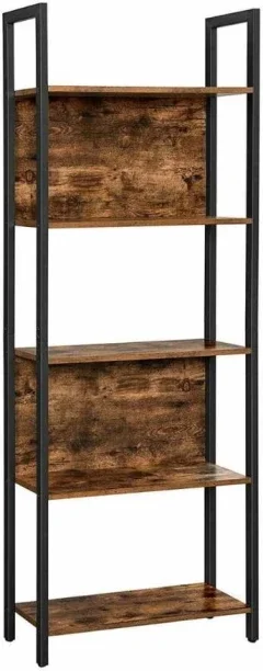 Bragg Taipei 5-Tier Standing Storage Display Shelf MDF Freestanding Book Shelf
